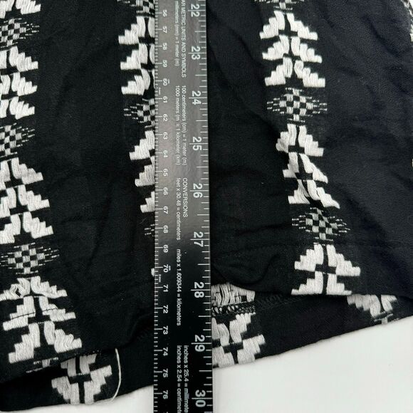 Elan womens Small 100% cotton Short Sleeve Romper White Black Embroidery Pockets - Picture 3 of 8